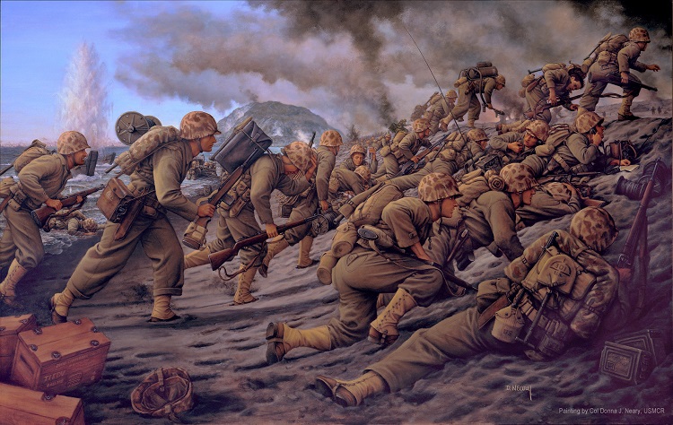 4th Marine Division Landing on Iwo Jima, 19 Feb 1945